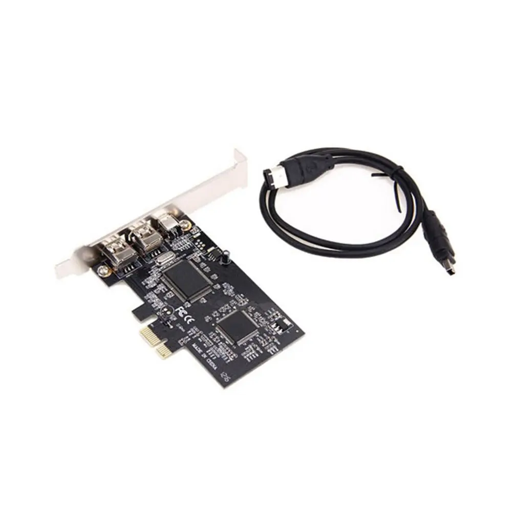 Внешний контроллер PCI Express E FireWire 1394a IEEE1394 3 порта карта для Windows XP/Vista/7 32/64 бит с