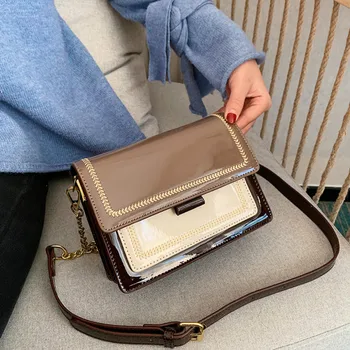 

Bags for Women 2020 Fashion Cover Single Shoulder Bags Luxury Handbags Women Bags Designer PU Hit Color Crossbody Flap Bag