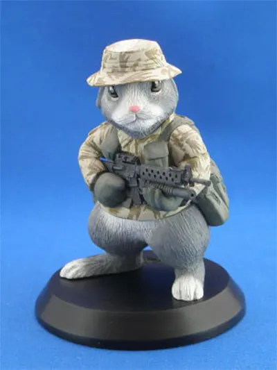 Kawaii 12 см CAT SHIT ONE The Sniper Rabbit миниатюры моделирование Неокрашенный DIY сборка