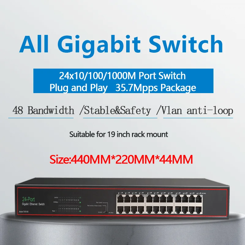 24 порта RJ45 гигабитный Ethernet коммутатор lan переключатель ethernet для ip камеры AP