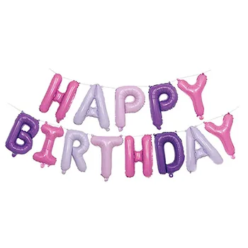 

Lychee Life Happy Birthday Self Inflating Balloon Colorful Foil Balloon Set DIY Birthday Party Decoration