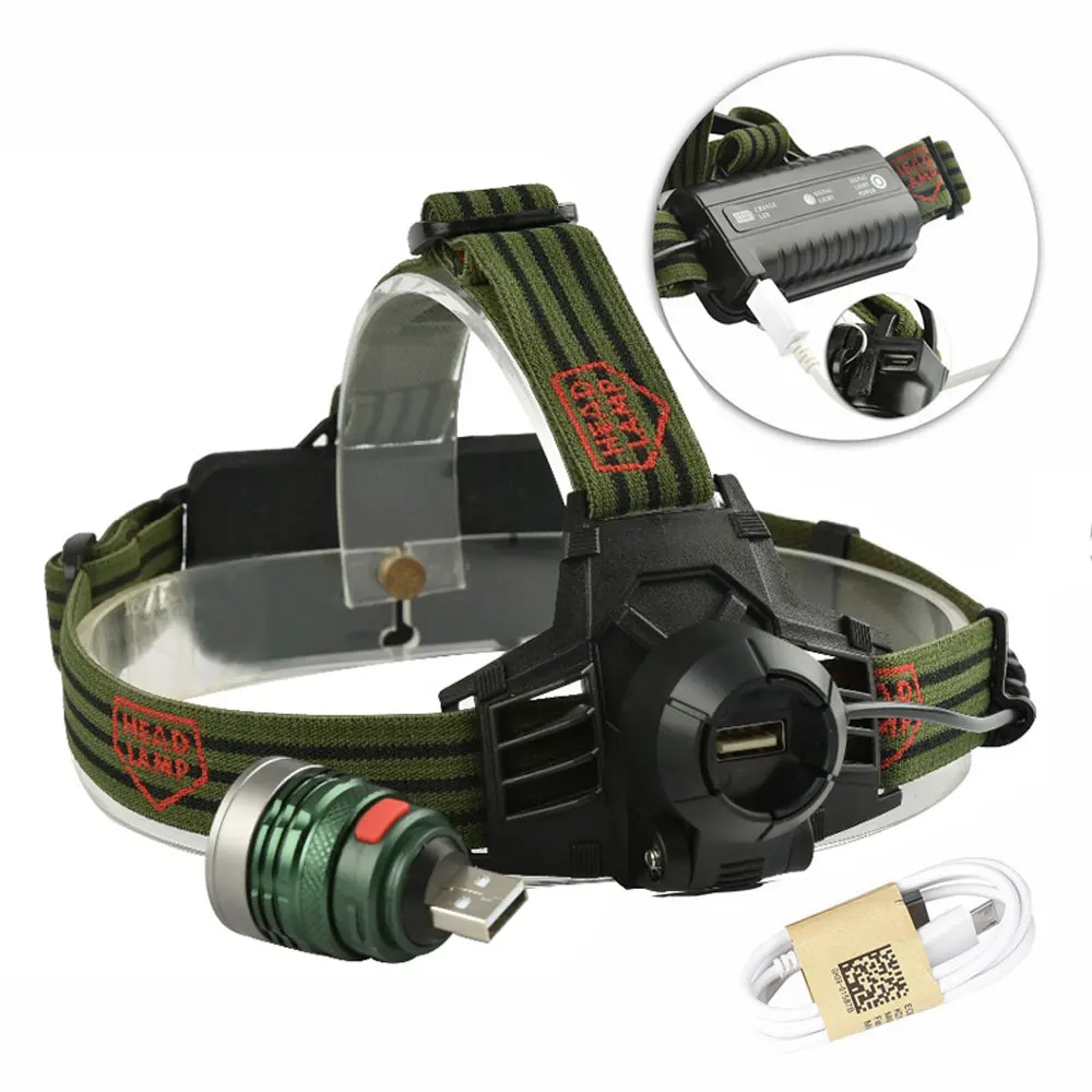 Тактический налобный фонарь светодиодный для ноутбука с USB зарядкой|Налобные