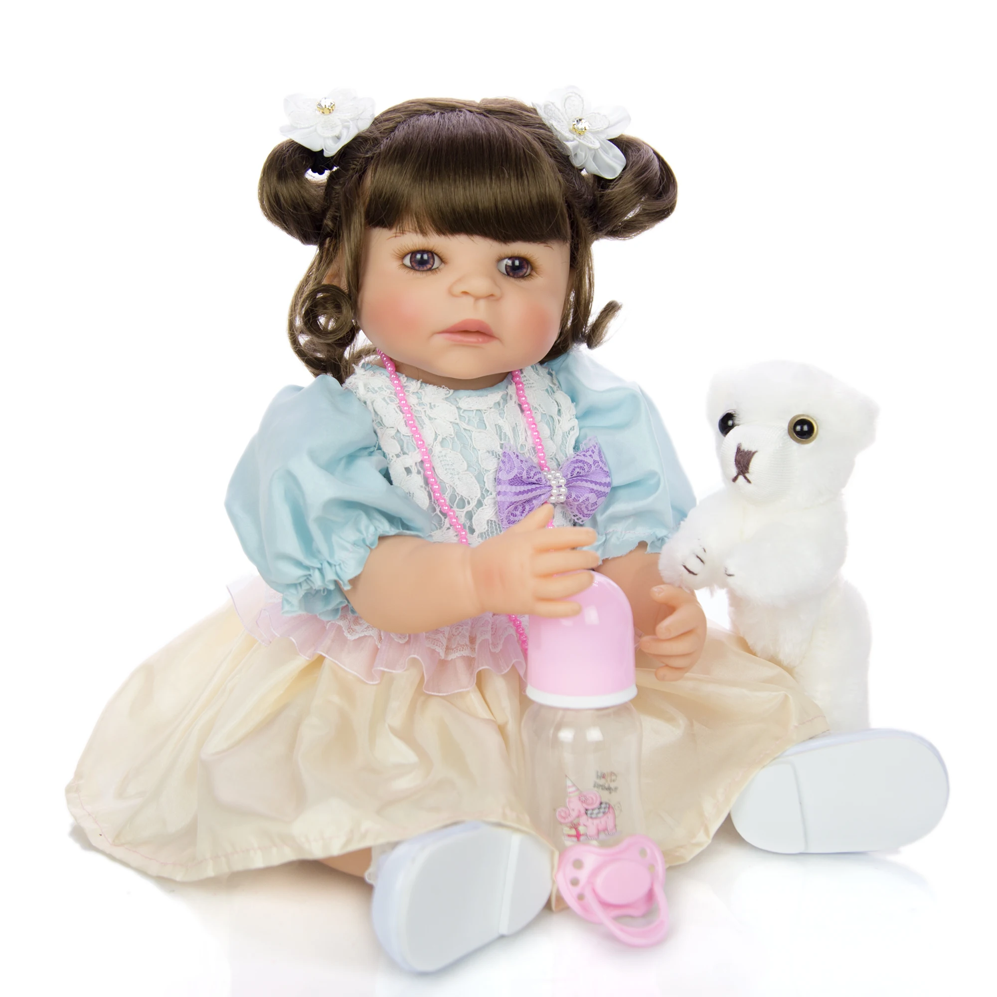 Фантазия Гавайская гитара 23 дюймов Reborn Baby Doll для девочек полный силиконовые средства ухода за кожей реалистичные новорожденных детские игрушки куклы, Bebe, детский подарок на день рождения душ игрушка