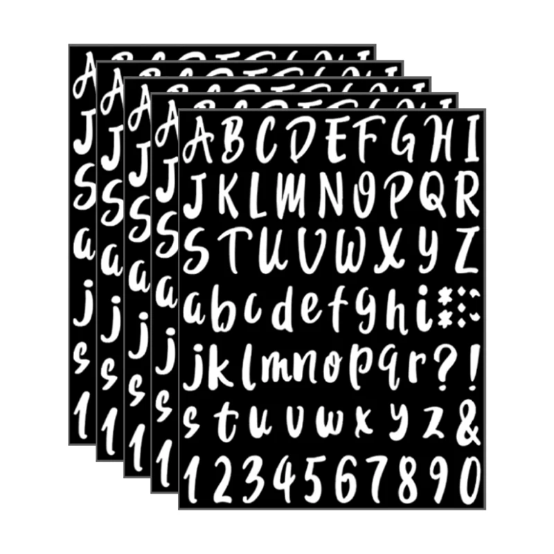 1sheet Glitter Gold Silver Alphabet Stickers Adhesive Letters