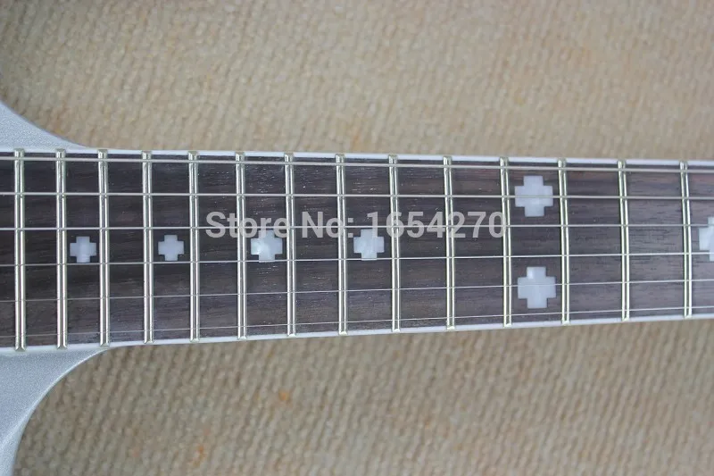 Горячая высокое качество Custom Shop пикап RZK-600 серебристо-серый джаз электрогитара 150604