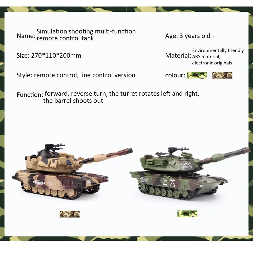 Моделирование 1:32 RC боевой гусеничный Танк радиоуправляемые игрушки автомобиль может запускать мягкие пули детский подарок