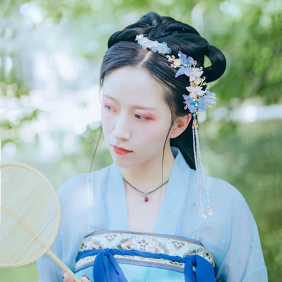 Для женщин Hanfu волос аксессуары-кисточки шпилька для волос боковая невидимка из сплава в форме цветка, заколка для волос Стиль Cos в китайском стиле женские головные уборы