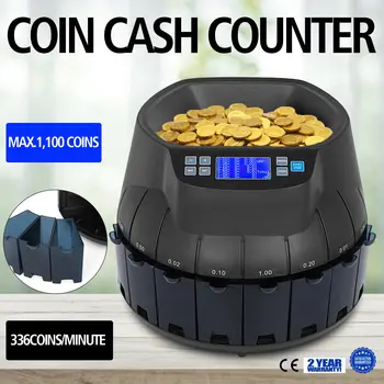 

UK Electronic Automatic Coin Counting Machine 500-1000 Coins for Shop Bank