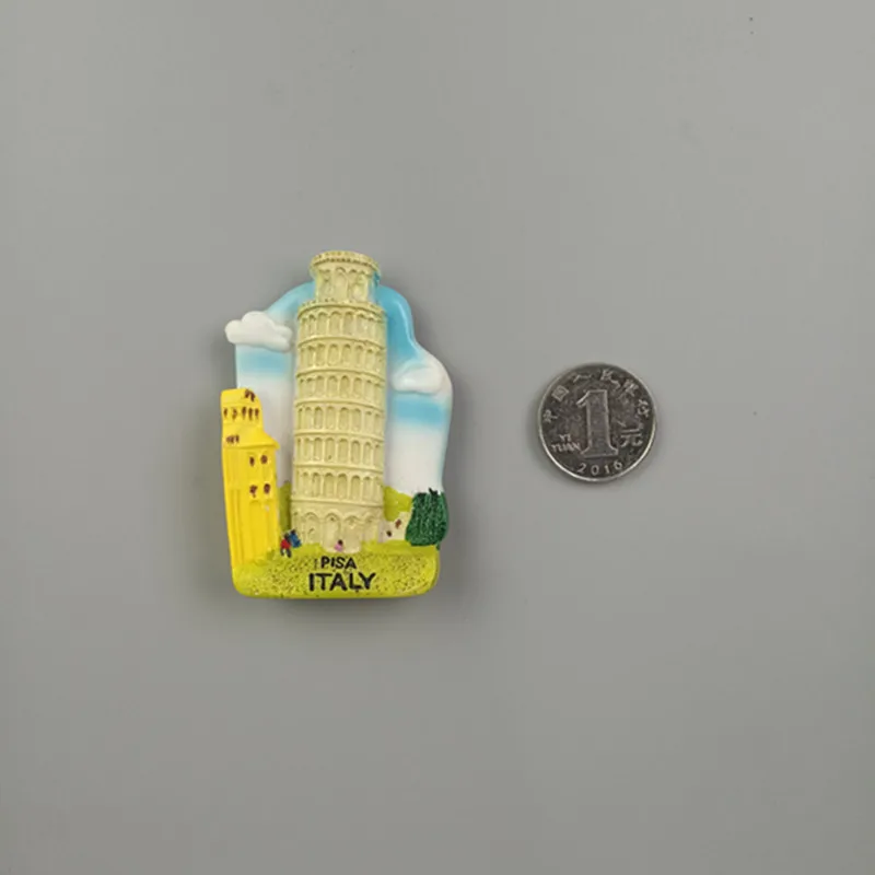 World Fridge Magnet Fridge Magnets Italy Rome Resin Fridge Magnet Sticker World Travel Souvenir Magnetic - Цвет: Pizza Leaning tower1
