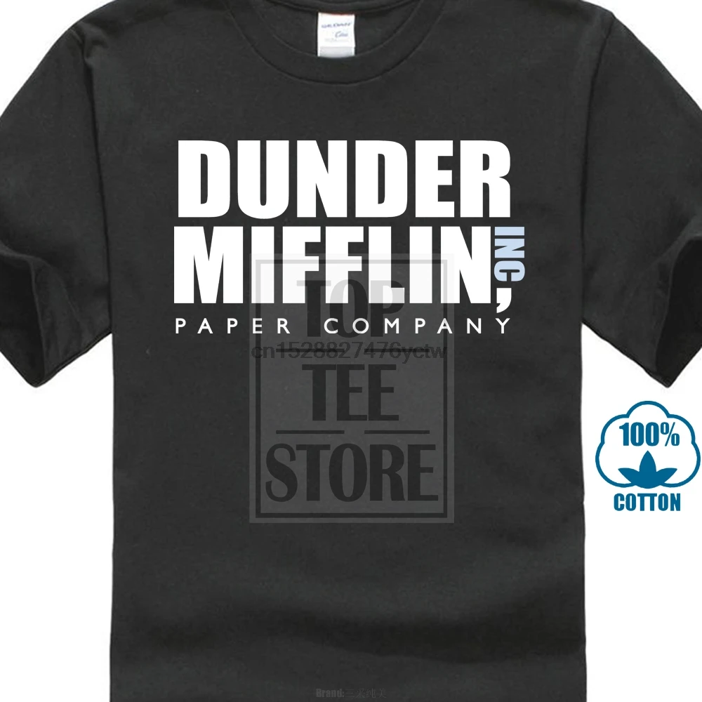 2018 Short Sleeve Dunder Mifflin Inc Men T Shirt Paper Company The Sign Logo Office Insignia |