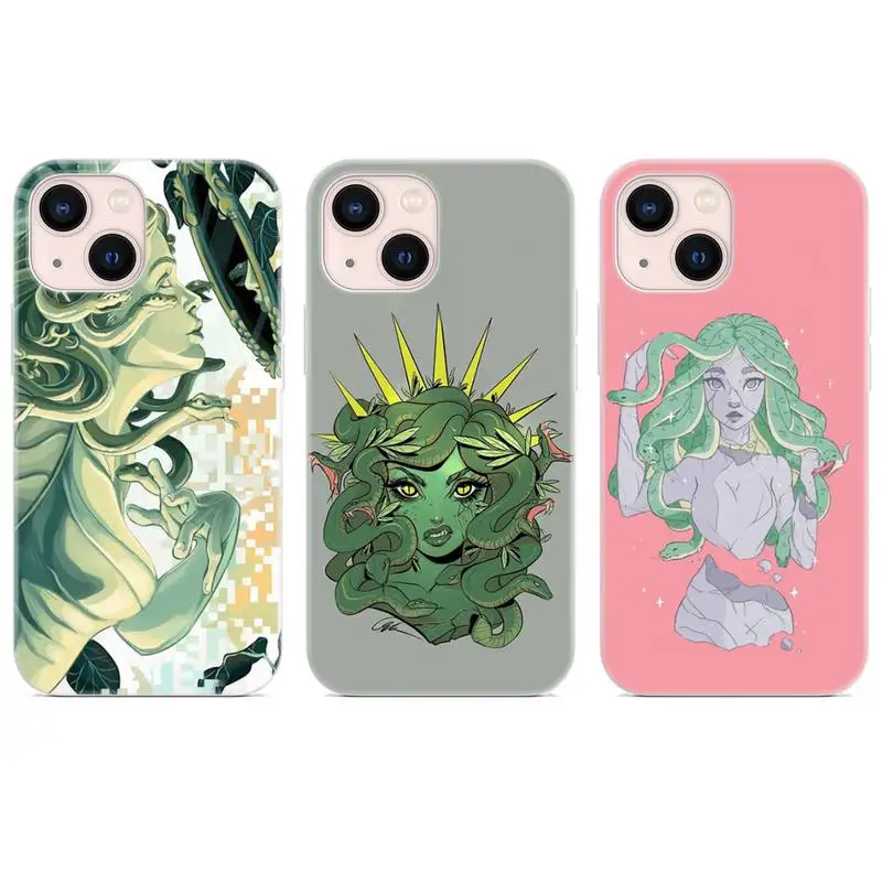 Чехол для телефона Medusa с греческой мифологией белый чехол iPhone 13 12 Mini 11 Pro X XR XS Max 8 7 6