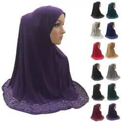 Рамадан мусульманские женщины хиджаб Амира исламский головной платок полное покрытие Шаль Обертывание арабский цельный молитвенный