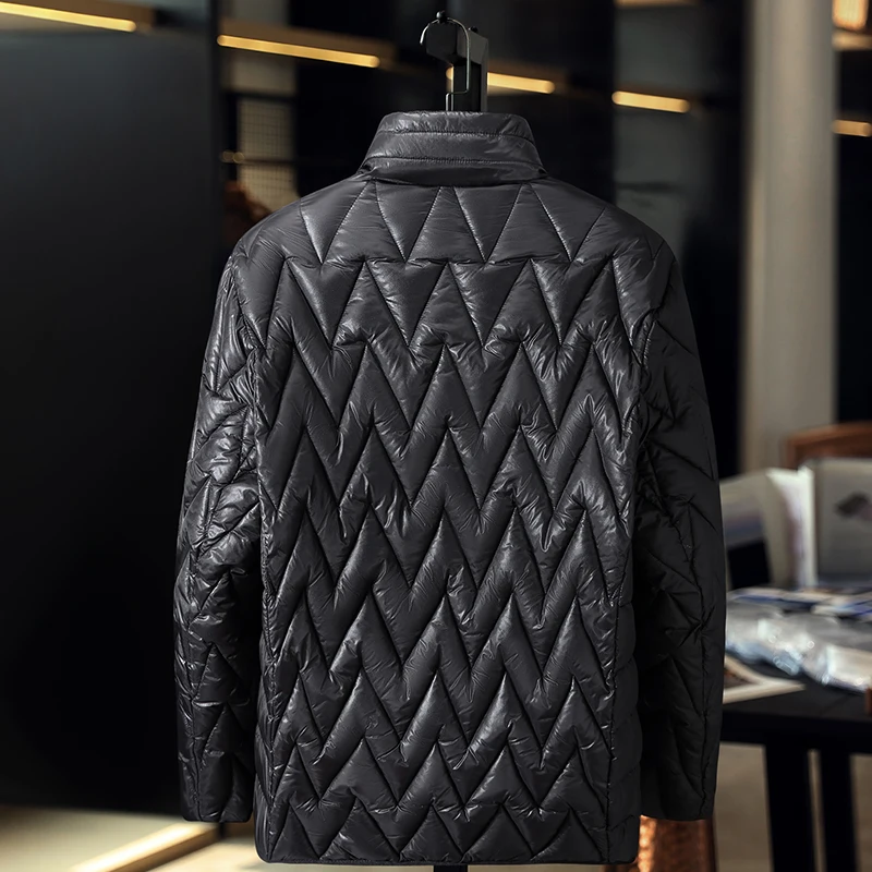 Большой размер 4XL-10XL Сверхлегкая мужская зимняя куртка теплая хлопковая парка для осени толстая одежда повседневная мужская куртка с воротником-стойкой