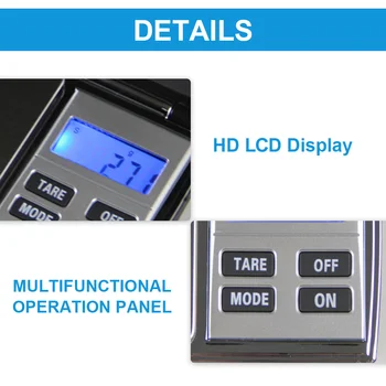 

Kitchen Scale 0.1g 1kg Food Scale with LCD Display Tare High Accuracy Scale for Spice Herb Tea Leaf Jewelry Digital Pocket Scale