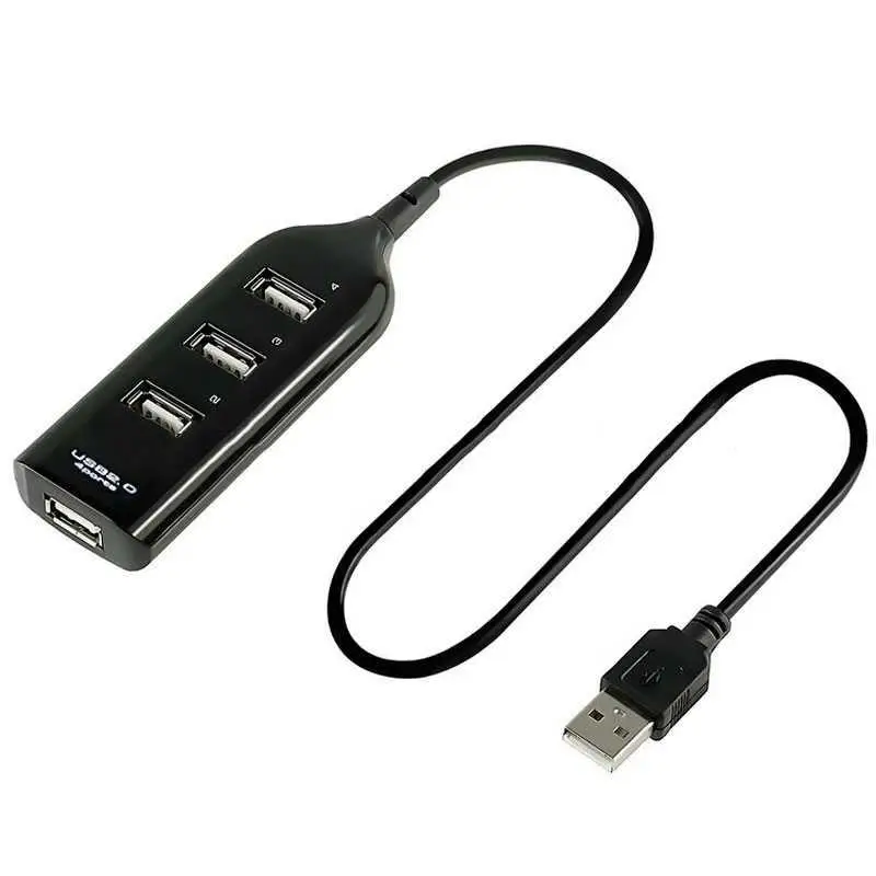 OcioDual 4 порта usb-хаб 2,0 сплиттер адаптер мульти расширение кабель адаптер Порт портативный для настольных ПК ноутбук Windows черный
