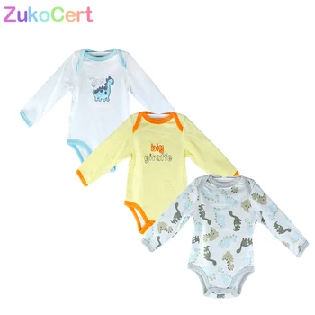 

ZukoCert Baby Bodysuits Autumn Cotton Long Sleeve Infant Jumpsuits Boy Girls Newborn Baby Clothes Cartoon Bodysuit 3pcs/lot