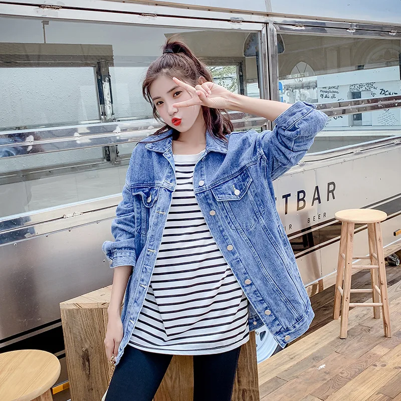 

2019 Spring New Style WOMEN'S Coat Spring Fashion Network Red Jeans Coat Women's Douyin Loose-Fit Korean-style BF Fashion