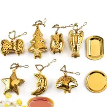 9 видов стилей для заварки чая золотого цвета из нержавеющей стали 304