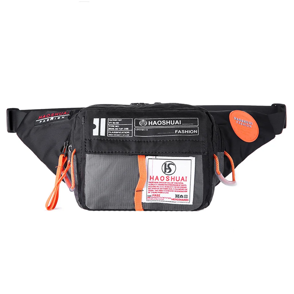 

Pack Black Waterproof Money Belt Bag Diagonal Cross Bag Shoulder Bag Sports Leisure Bag Hip-hop Rock Boys Girl Bag 2019 #EX