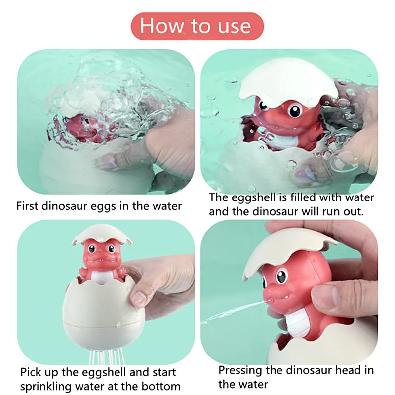 Baby Bathroom Bath Toy Bathroom Floating Water Spray Egg Children Play Water Dinosaur Toy Dinosaur Eggs Water Spray Toys