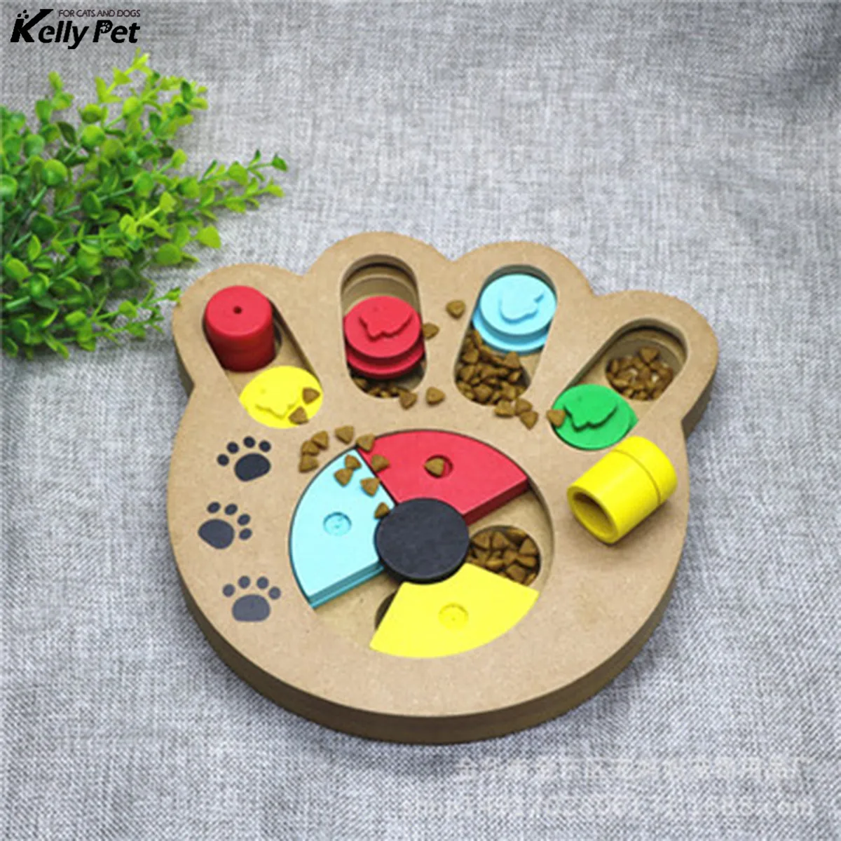 

Interactive Toys for Dogs and Cats Food Treated Wooden Dog Toy Eco-friendly Puppy Pet Toy Educational Pet Bone Paw Puzzle Toy