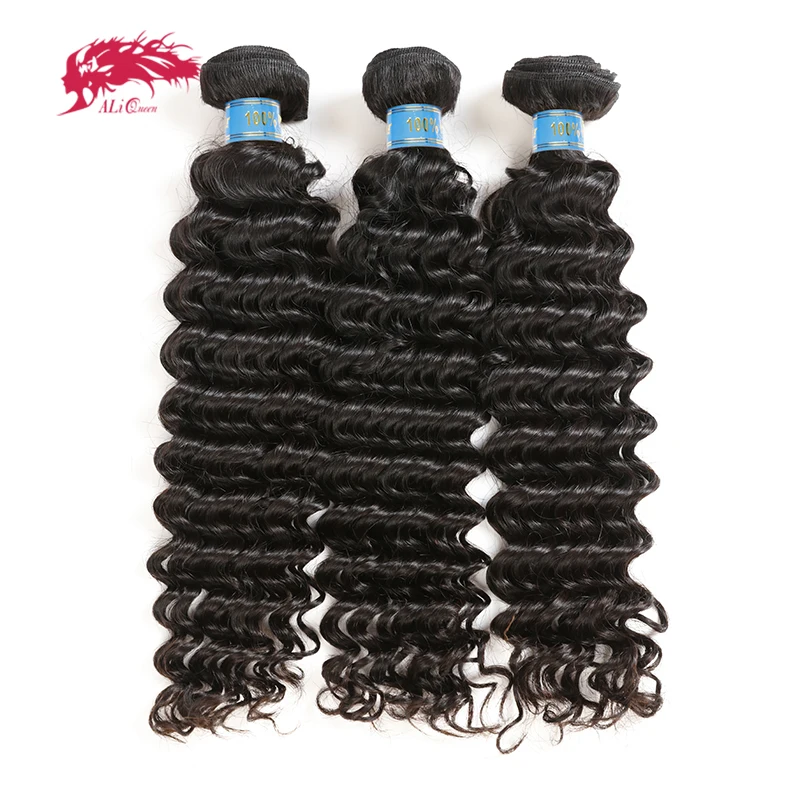 Ali Queen Hair перуанские глубокие волнистые натуральные человеческие волосы в пучках