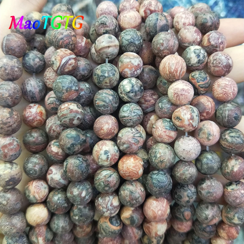 

Natural Red Leopard Skin Loose Beads For Jewelry Making Bracelet Necklace 6/8/10mm Natural Stone Round Loose Beads Wholesale