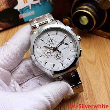 

X4-Three Dial Calendar Display Stainless Steel Men Automatic Wrist Watch