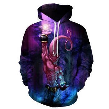

Anime Dragon Ball Z Pocket Hooded Sweatshirts Kid Goku 3D Hoodies Pullovers Men /Women Long Sleeve Asian size thin hoodie coat