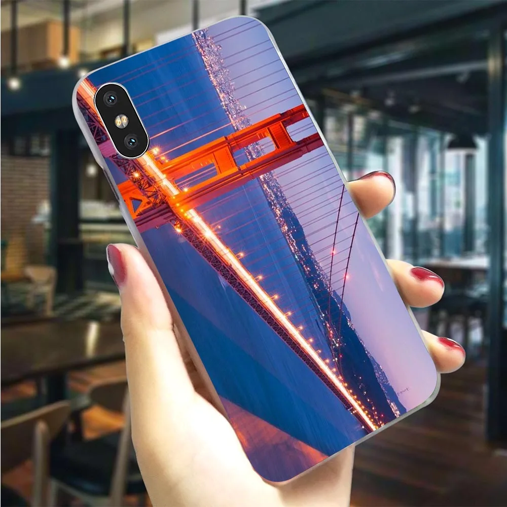 Жесткий чехол для телефона Калифорния с золотыми воротами iPhone 6 Plus 7 XR X 8 5 6S 5S SE Xs Max