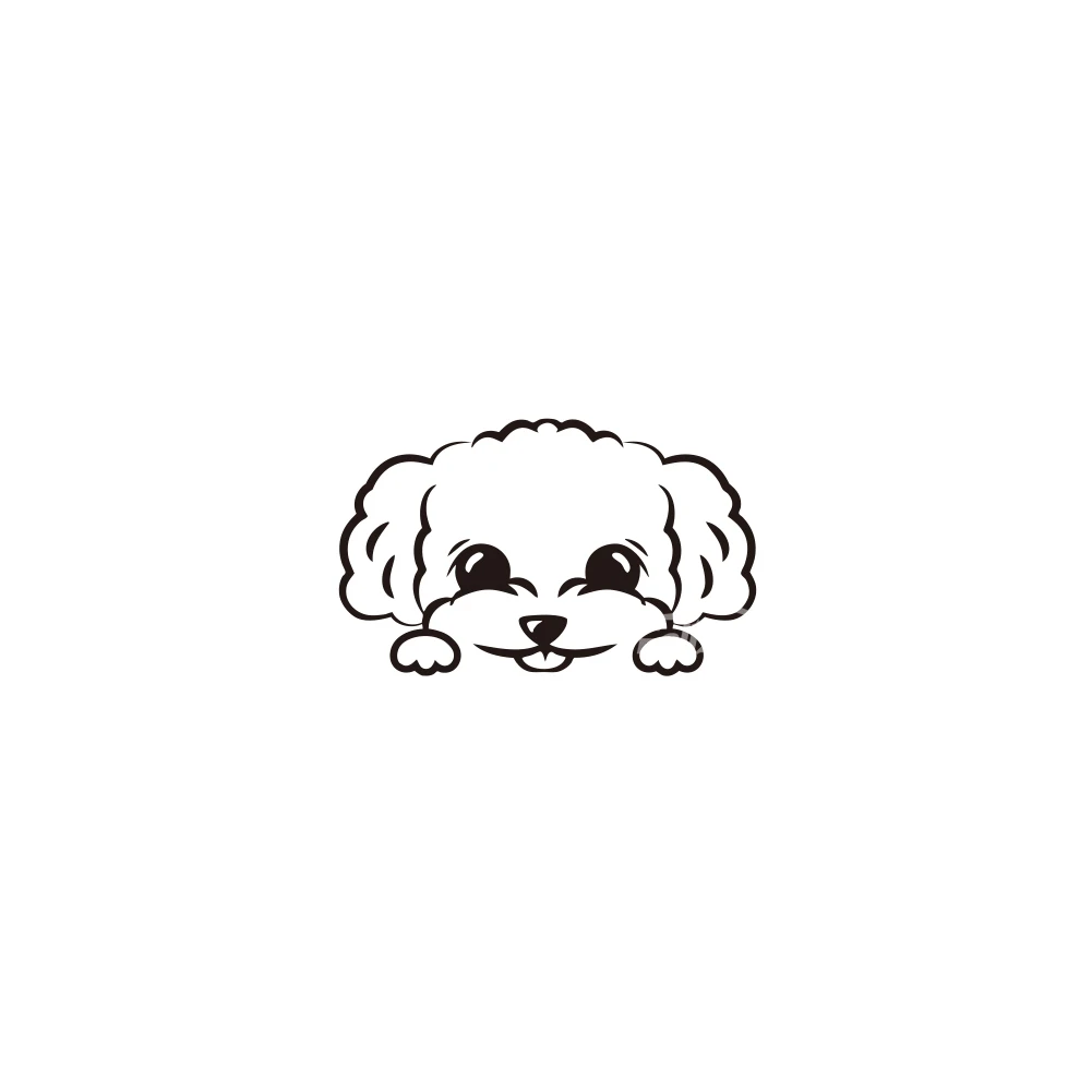 Стикер Chira toy poodle peeks виниловые наклейки для автомобиля с милой собачкой