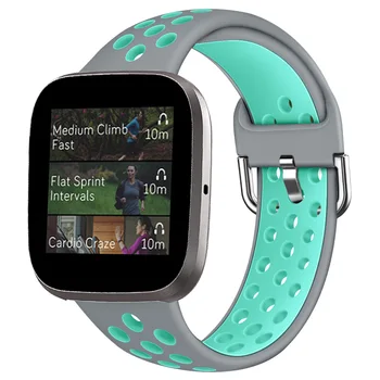 

For Fitbit Versa watch Versa Lite/versa 2 two-color silicone TPU breathable watch buckle strap