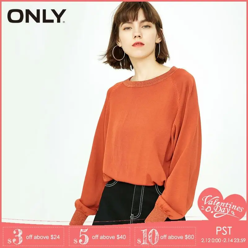 Skup Tylko nowy marszczony rękaw Pure Color jesień kobiet sweter z dzianiny | 118324510