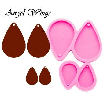 

Shiny tear drop hoop earrings Silicone epoxy Resin Molds Decorative Craft DIY Alien mold women trinket fashion jewelry DY0251