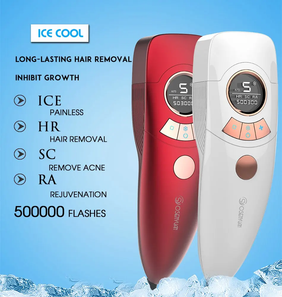 Máquina de Remoção do Cabelo a Laser Depilador a Laser Depilador Permanente Gelo Display Lcd 500000 Pulsos Biquíni Trimmer Como Presente 4in1 Ipl 2 Cheap Depiladores