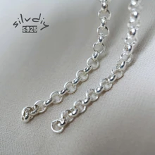 

20cm 1.5/2/3/3.5/4mm 925 Sterling Silver Chain for DIY Bracelet Necklace Making Fine Jewelry Accessories