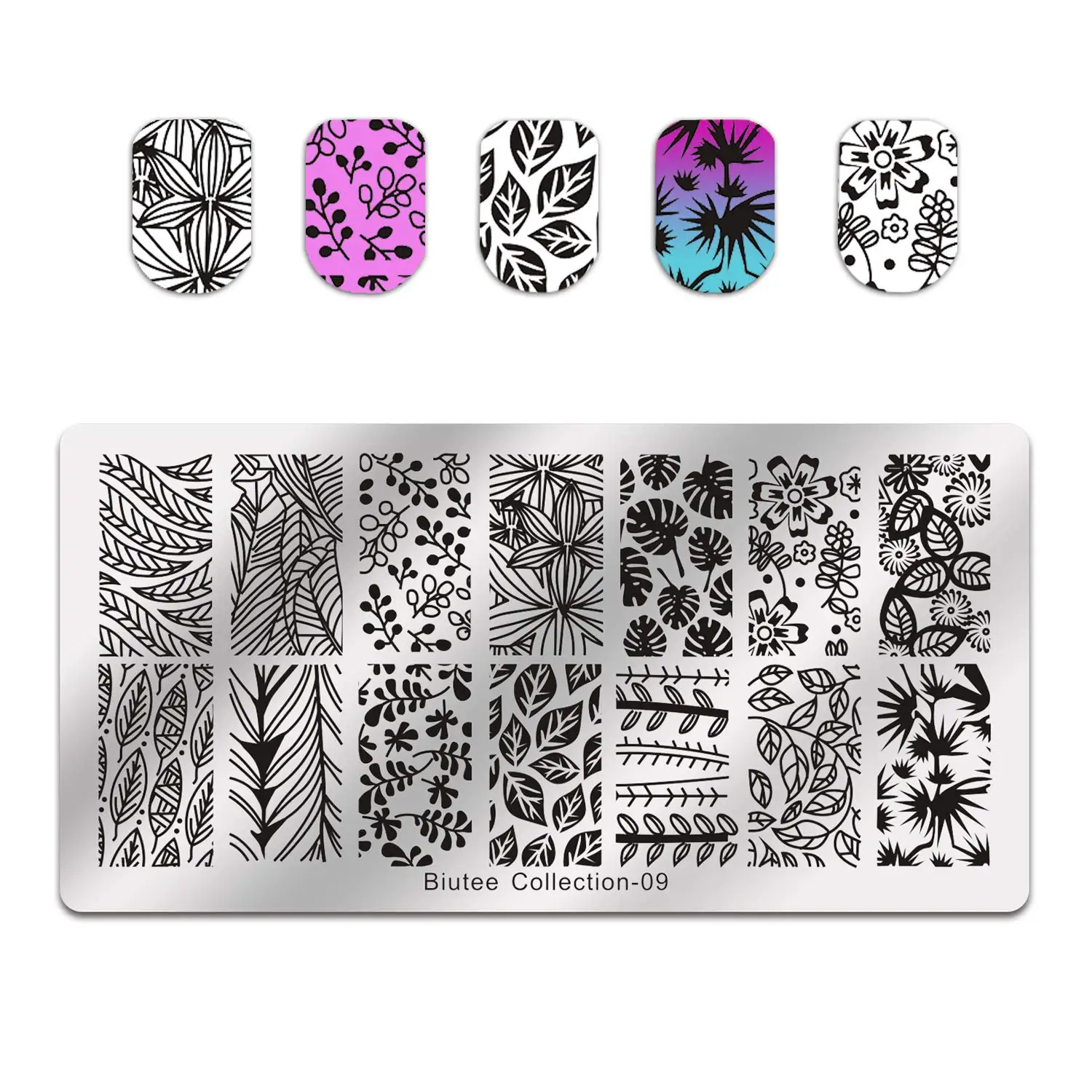 Biutee дизайн ногтей Stempel Vorlagen Stamper Schaber Kit-4 Maniküre Platten Set mit 1 Polnisch Stempel von Salon Designs