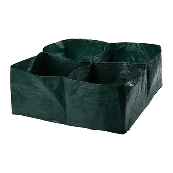 

Grow Bag Raised Garden Planter Fabric Bed with 4 Divided Grids Durable Square Planting Grow Pot for Carrot Onion Herb #CW