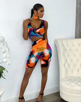 

Allyzozo Women Summer 2 Pieces Set Tops and Pantys Spaghetti Strap Tee Crop Tops Backless Sheath Shorts Trousers Clothing