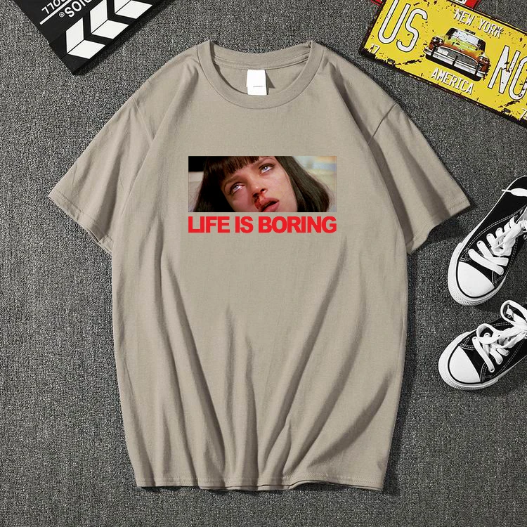 Новинка, модная футболка Life is Boring, брендовая одежда, хип-хоп, с 3D принтом, Мужская футболка, короткий рукав, аниме, высокое качество