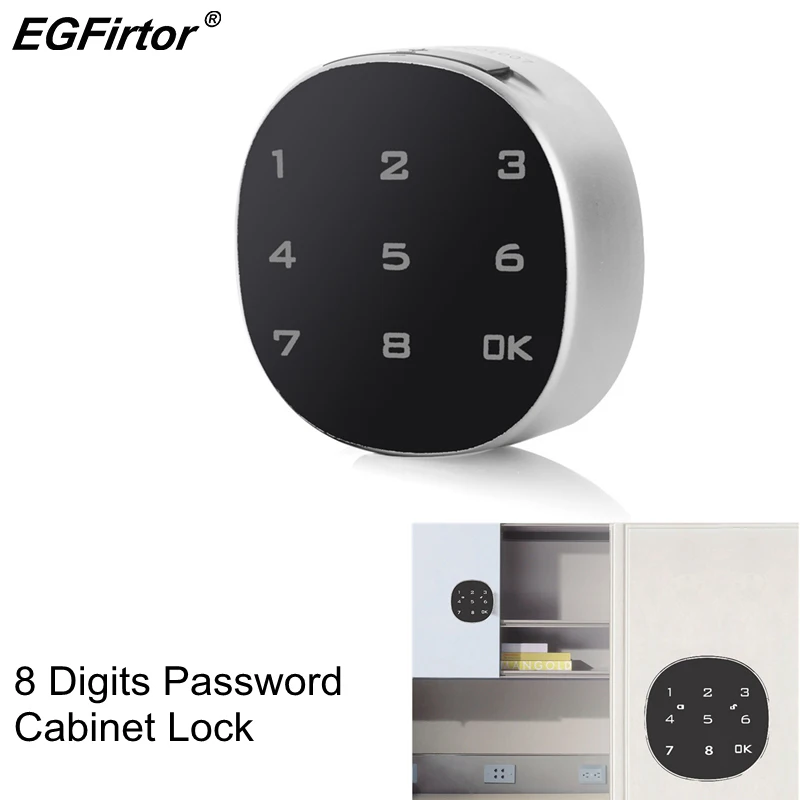 Электронный замок для дверей шкафов 8 цифр сенсорный экран пароль умный