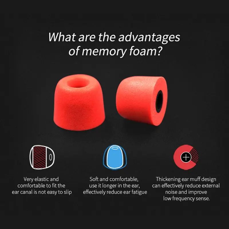 

KZ Original Memory Foam Ear Tips 3 Pair Noise Isolating Comfortable Ear Pads for Headphone 634A