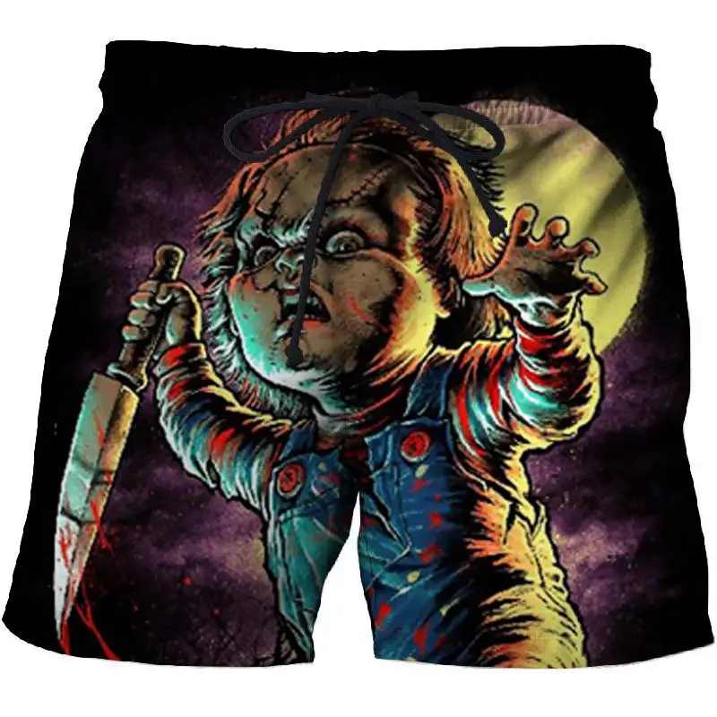 

2020 Punk Style Clown Print Men's Beach Pants Comfortable Swimming Fitness Sweatpants Funny Street Fun 3D Printed Shorts