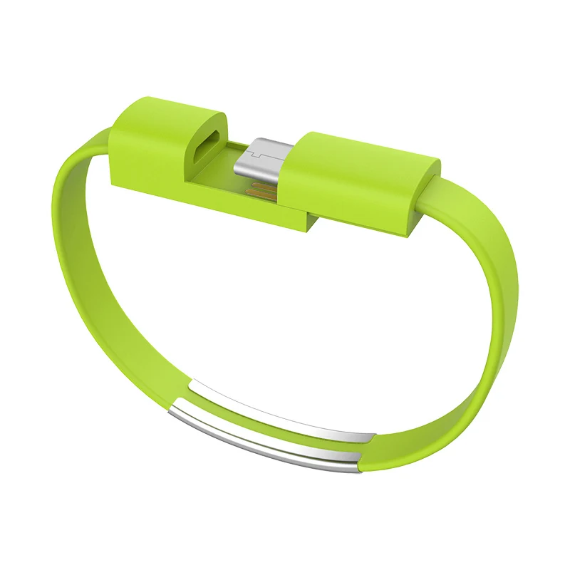 Зеленый Браслет Micro USB кабель type C USB 8-контактный кабель для зарядки и передачи данных для iPhone XS Max XR X 7 8 6 Micro USB кабель для зарядки телефона - Цвет: Зеленый