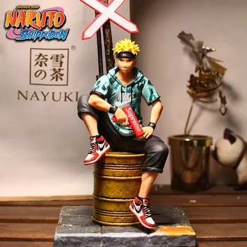 

Free shipping Anime NARUTO Uzumaki Naruto Fashion Suit Sitting Ver. PVC Action Figure Collection Model Doll Toys T30