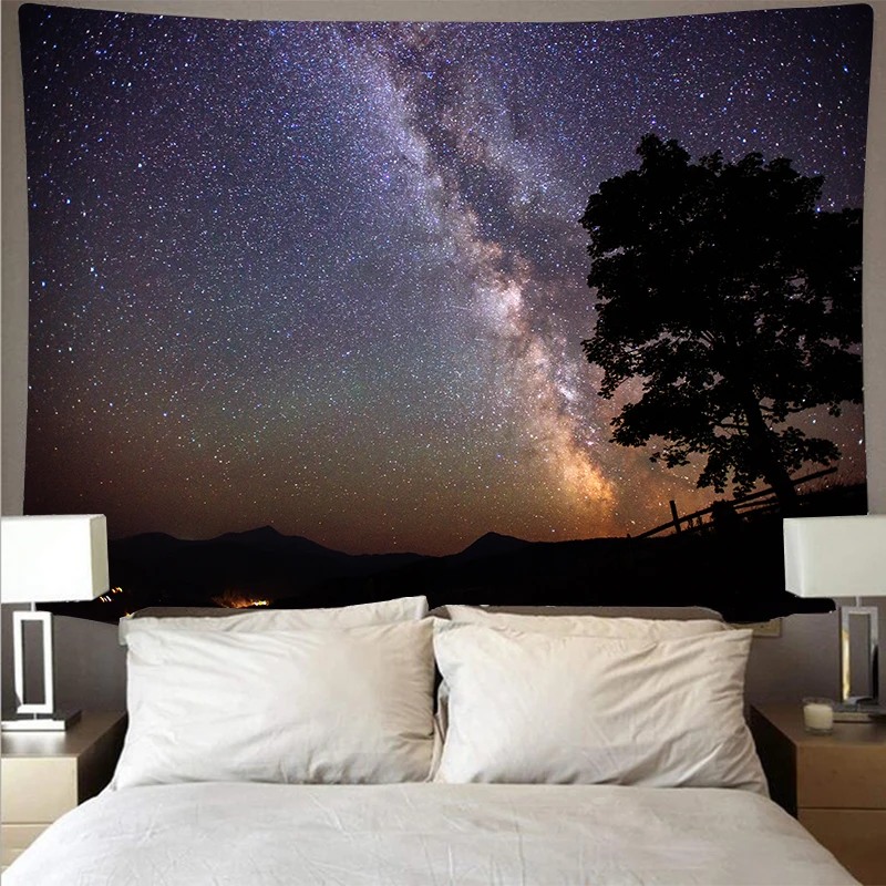 

Starry sky galaxy wall covering large art tapestry psychedelic wall hanging beach towel polyester fiber blanket yoga GT129