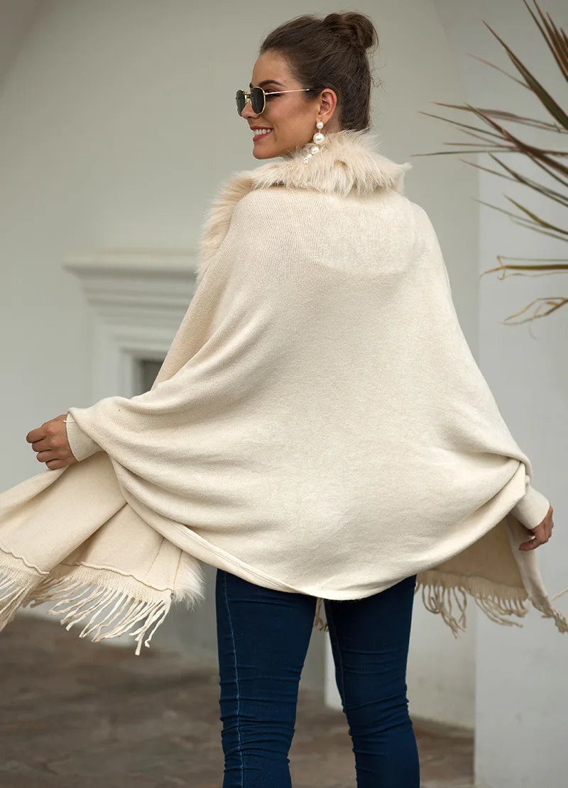 Джемпер, полиэстер,, ограниченное количество, пончо, Blusas De Inverno Feminina, женские свитера,, воротник, однотонный кардиган