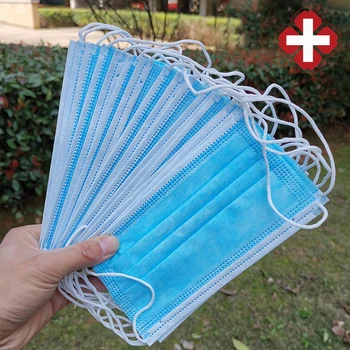 

50 / 100 Pcs / Bag Face Mask 3 Ply Anti Pollution Dust Flu Filter Disposable Mouth Masks Protective Respirator FPP2 Maska PM2.5