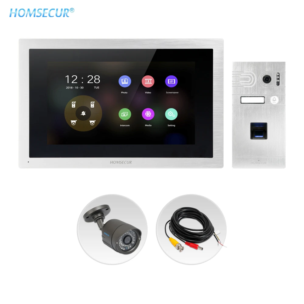HOMSECUR 4 провода Hands-free видео домофон система с режимом сна BC061HD-S+ BM114HD-S - Цвет: kit 4