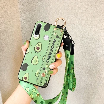 

Avocado Wristband Phone Case for Etui Huawei P30 Lite P20 P30 Pro Mate 20 Lite Mate 30 20 Pro Honor 20 10 8X Neck Lanyard Cover